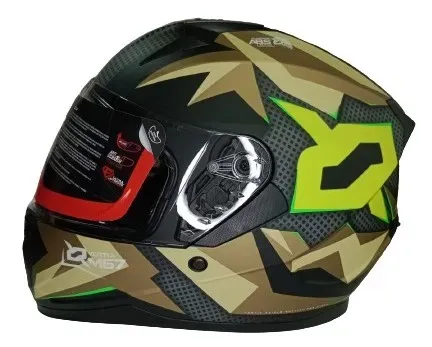 Casco Moto X-SPORTS M67 Claw Talla S Negro Dorado Mate Con Visor Transparente