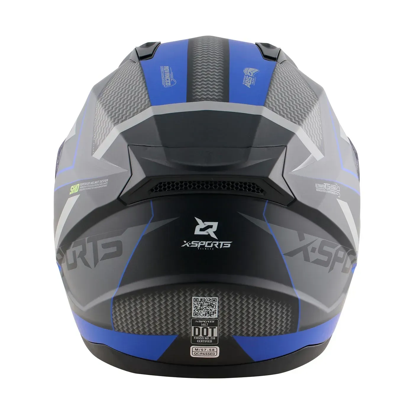 Casco X-SPORTS M67 Volton Negro Azul Visor Tranparente Talla S