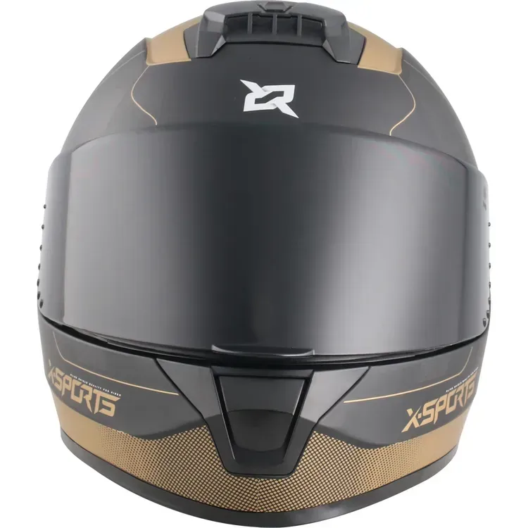 Casco Moto X-SPORTS M63 Lord Talla M Negro Oro Mate Con Visor Trasparente