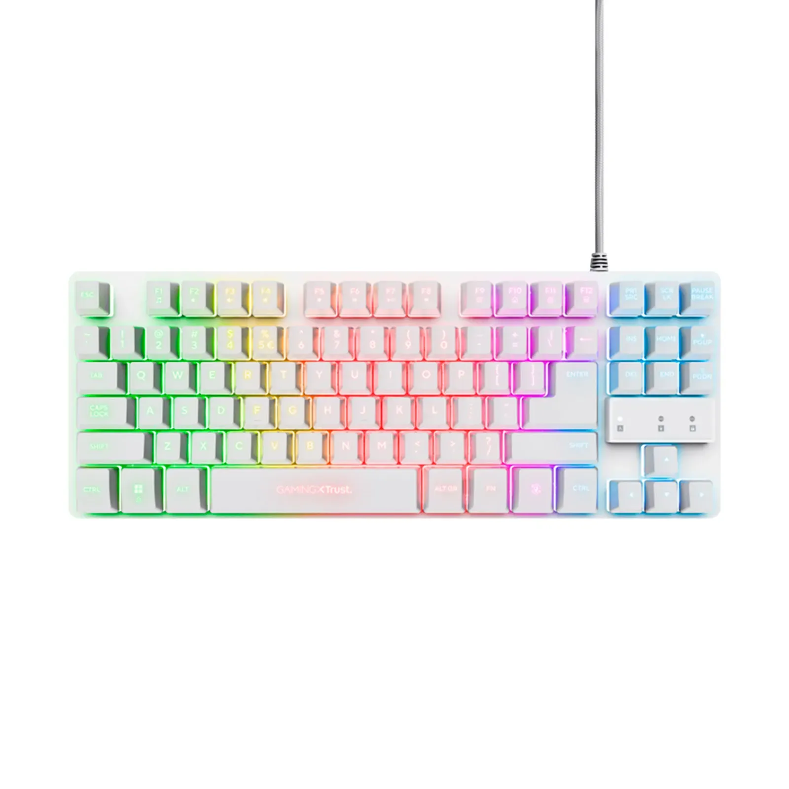 Teclado Trust Gxt 833w Thado Gamer Metalico Blanco