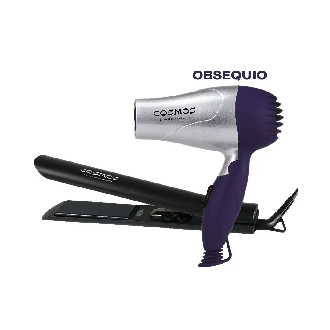 Plancha para cabello CMS Cosmos Andromeda + Secador Viajero CMS Cosmos Ceres