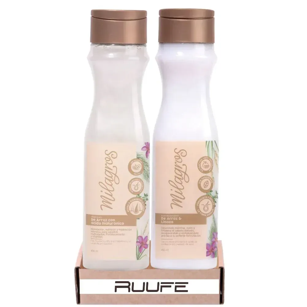 Shampoo y Acondicionador de arroz Milagros 450 ml