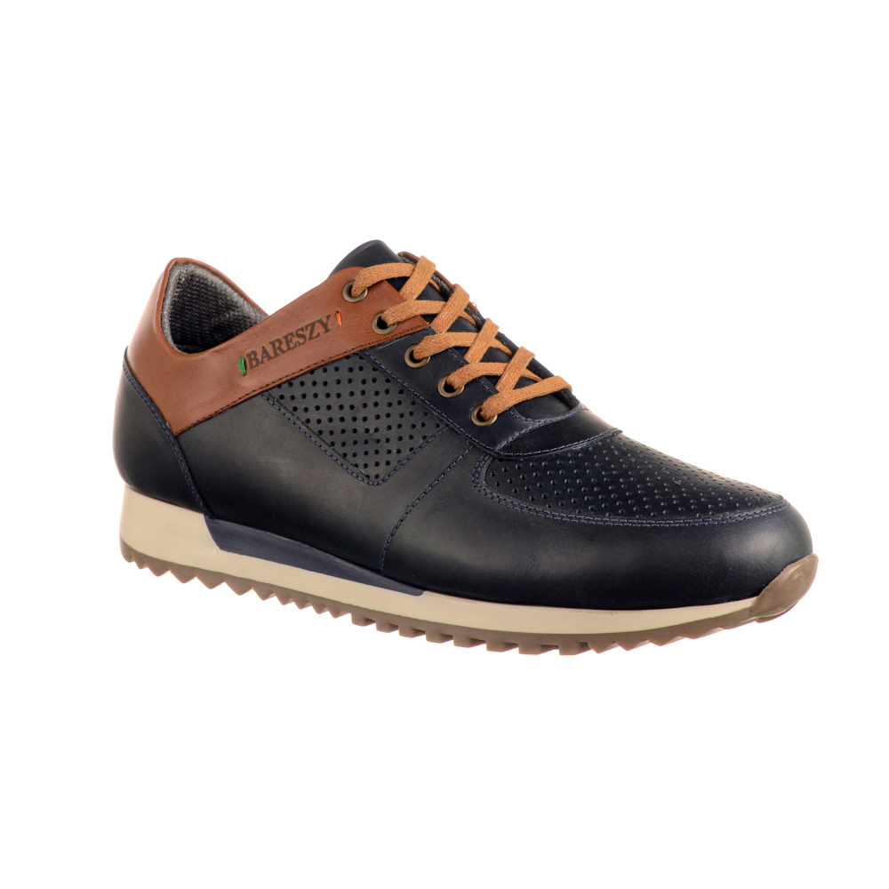 Zapato Deportivo En Cuero Para Hombre Guerreros Jcr-394 Azul