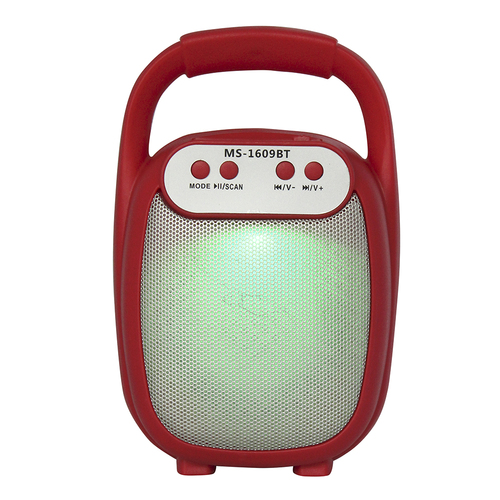 Parlante Bluetooth Portatil Recargable Con Radio FM y USB Rojo