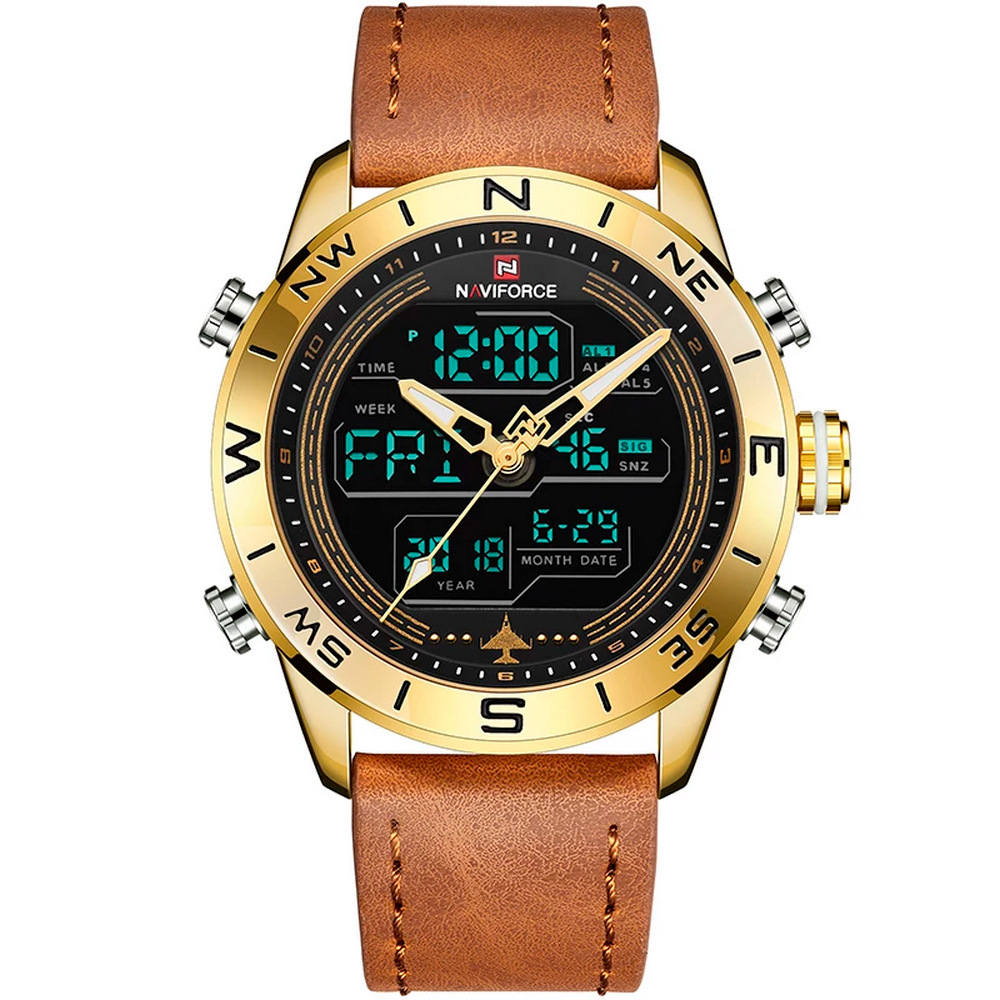 Reloj Naviforce Original Nf9144 Casual Marrón + Estuche