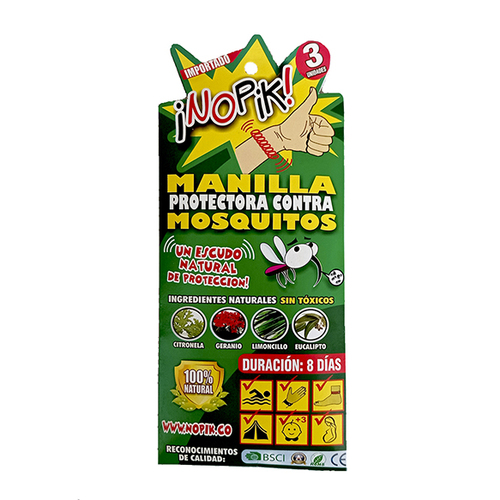  Repelente Natural Manillas Protectora Contra Mosquito x 3 unidades