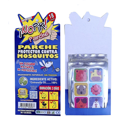 Parche Protector Contra Mosquitos Nopik! x3 Blister (18parches)