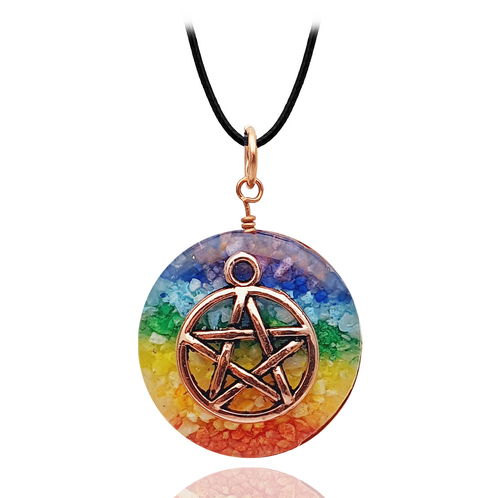 Collar Orgonita 7 Chakras Pentagrama + Estuche