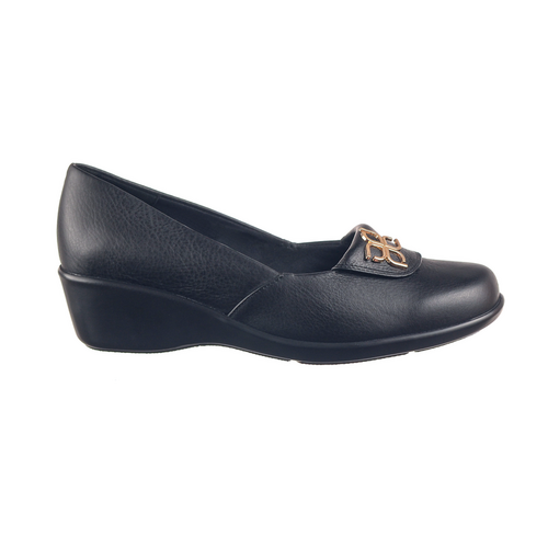 Zapato Mocacin Tipo Confort En Cuero Para Mujer VA-03 Negro