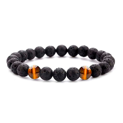 Pulsera Piedra Volcánica -  Ojo de Tigre Unisex