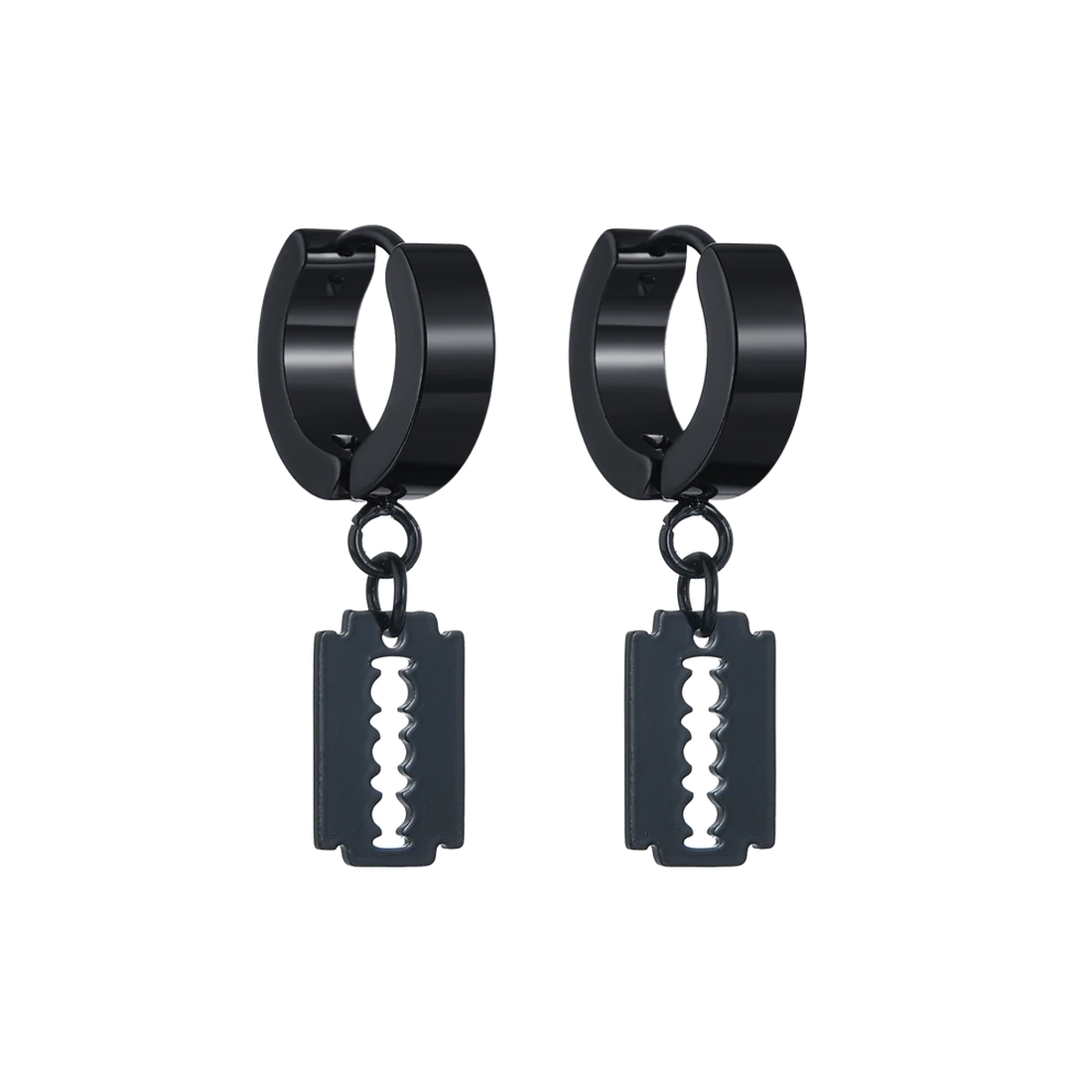 Aretes Candonga Cuchilla Negra Acero