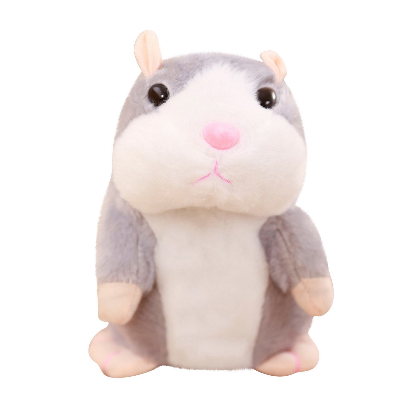 Juguete Peluche Hamster Gris Habla Repite Lo Que Dices + Baterias