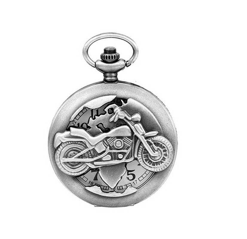 Reloj De Bolsillo Moto Harley Gris