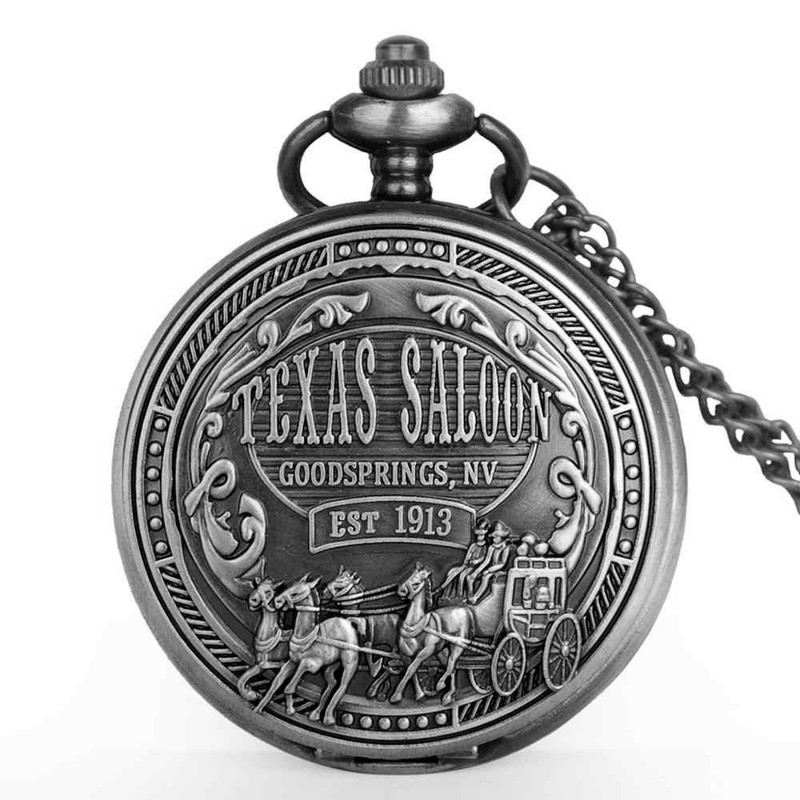 Reloj De Bolsillo Texas Saloon Gris