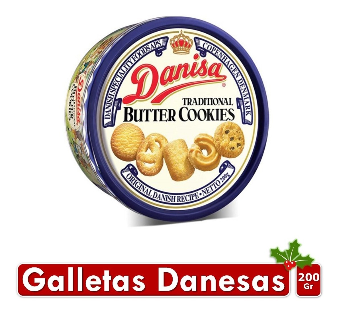 Galletas De Mantequilla Navideñas Danesas Danisa 200gr Lata 