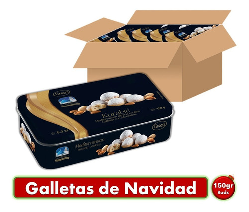 Greco Galletas Navideñas Con Almendras Kurabie 150gr X8 Uds