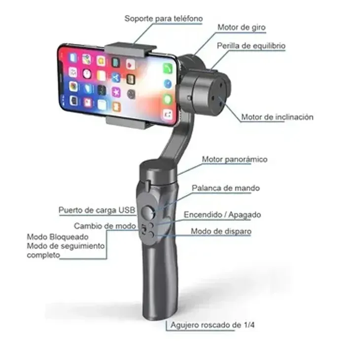 Gimbal Estabilizador De Video 3 Ejes Para Celular + Estuche