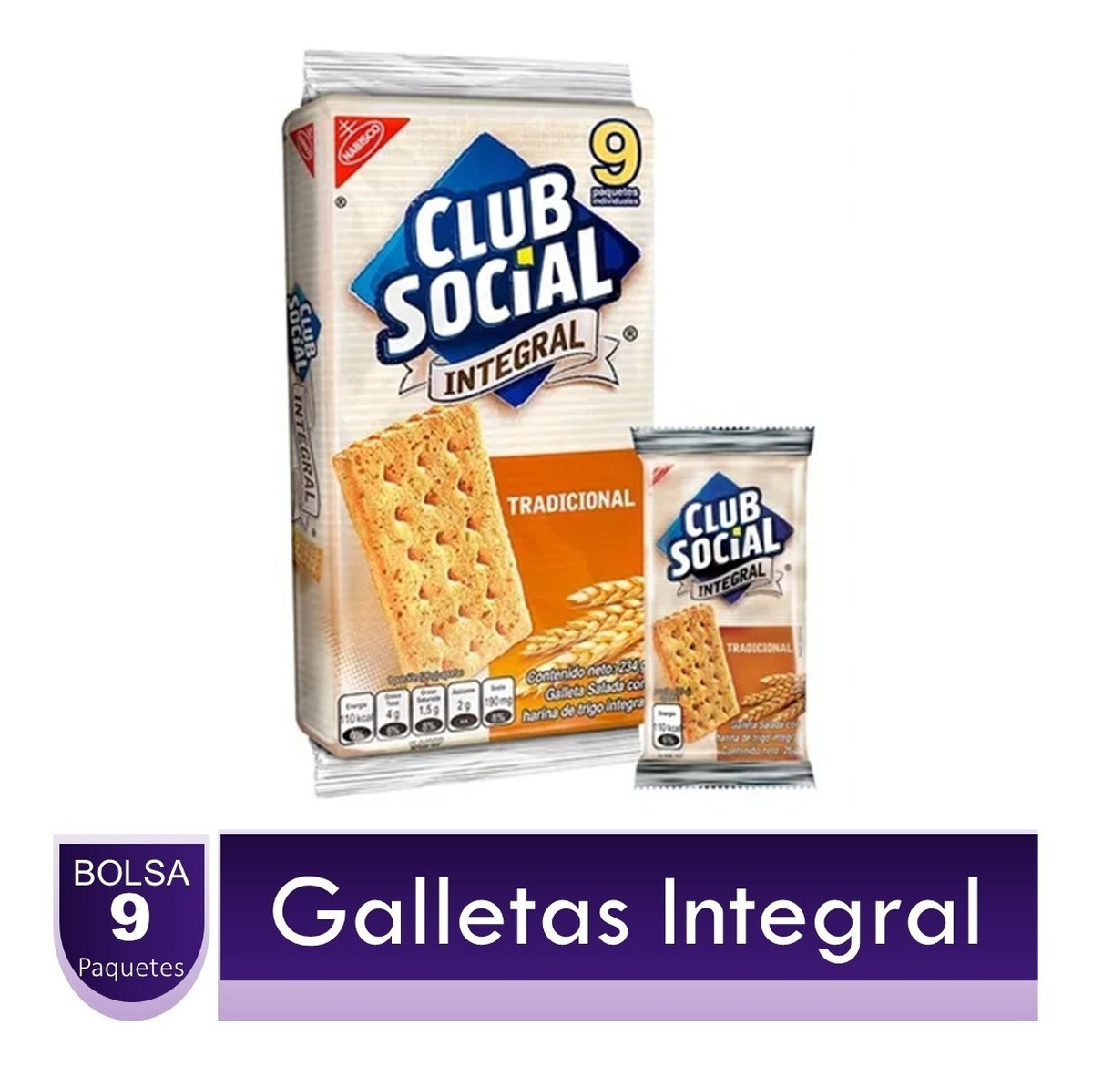 Galletas Club Social Integral Paquete X9 Unidades