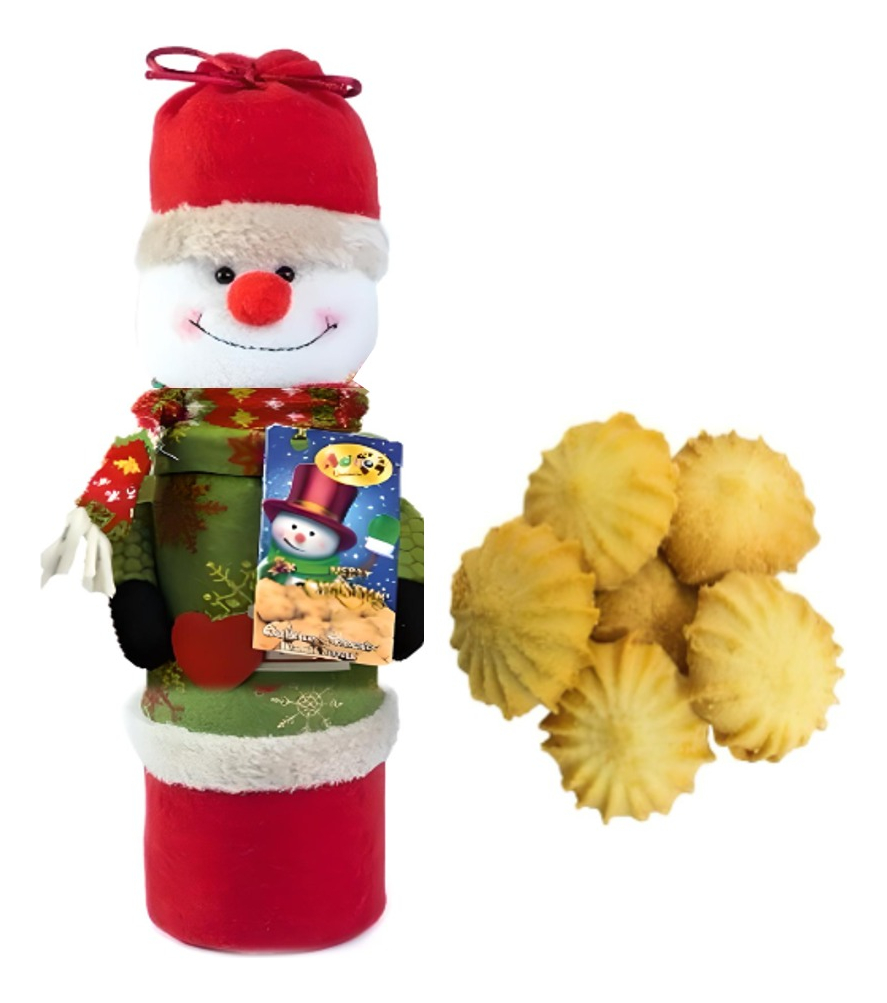 Estuche Regalo Galletas Navideñas Muñeco Cilindro Adro 90 g