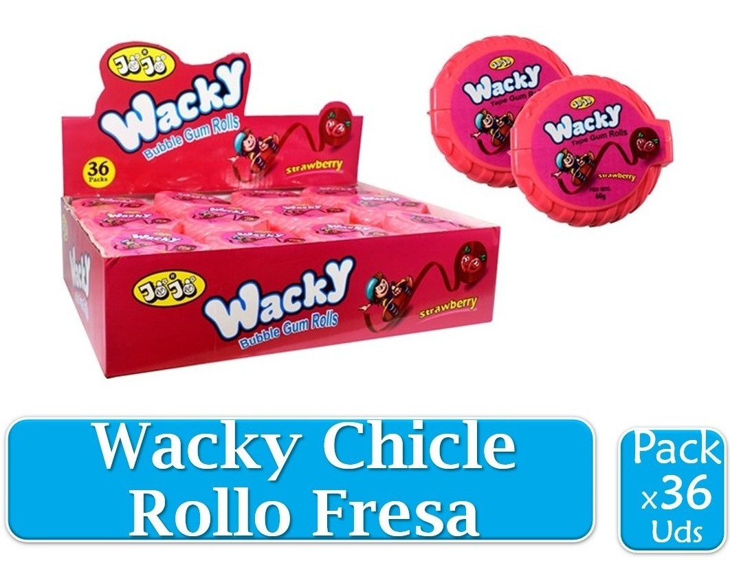 Wacky Chicle Rollo Fresa X 36 Uds