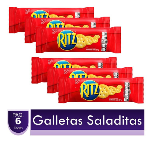Ritz Galletas Saladitas Tostaditas X6 Tacos 67grs