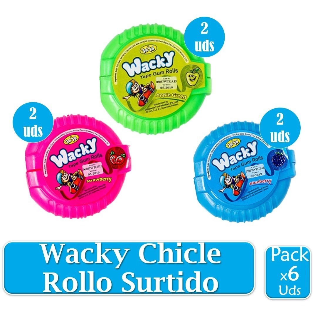 Wacky Chicle Rollo Surtido X 6 Uds