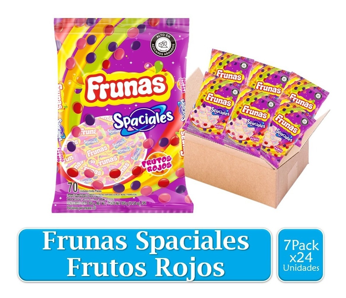 Frunas Dulces Spaciales Frutos Rojos 7 Paquetes X70 Uds