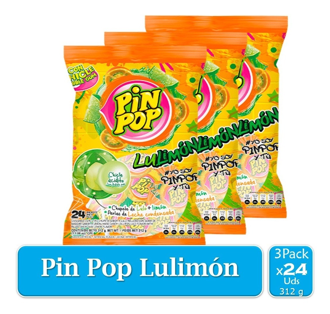 Chupete Pin Pop Lulimon 3 Paquetes X24 Uds
