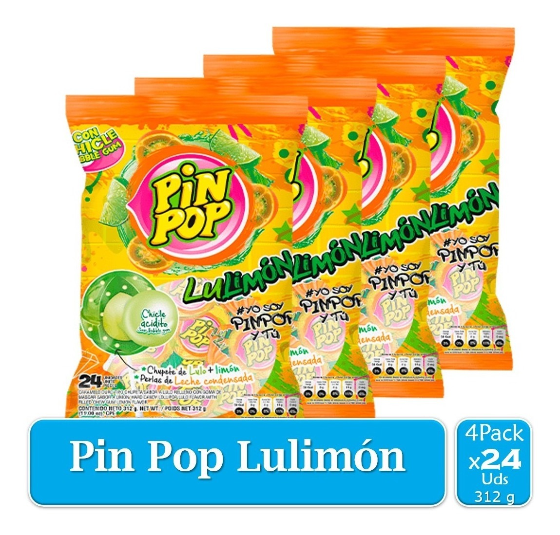 Chupete Pin Pop Lulimon 4 Paquetes X24 Uds