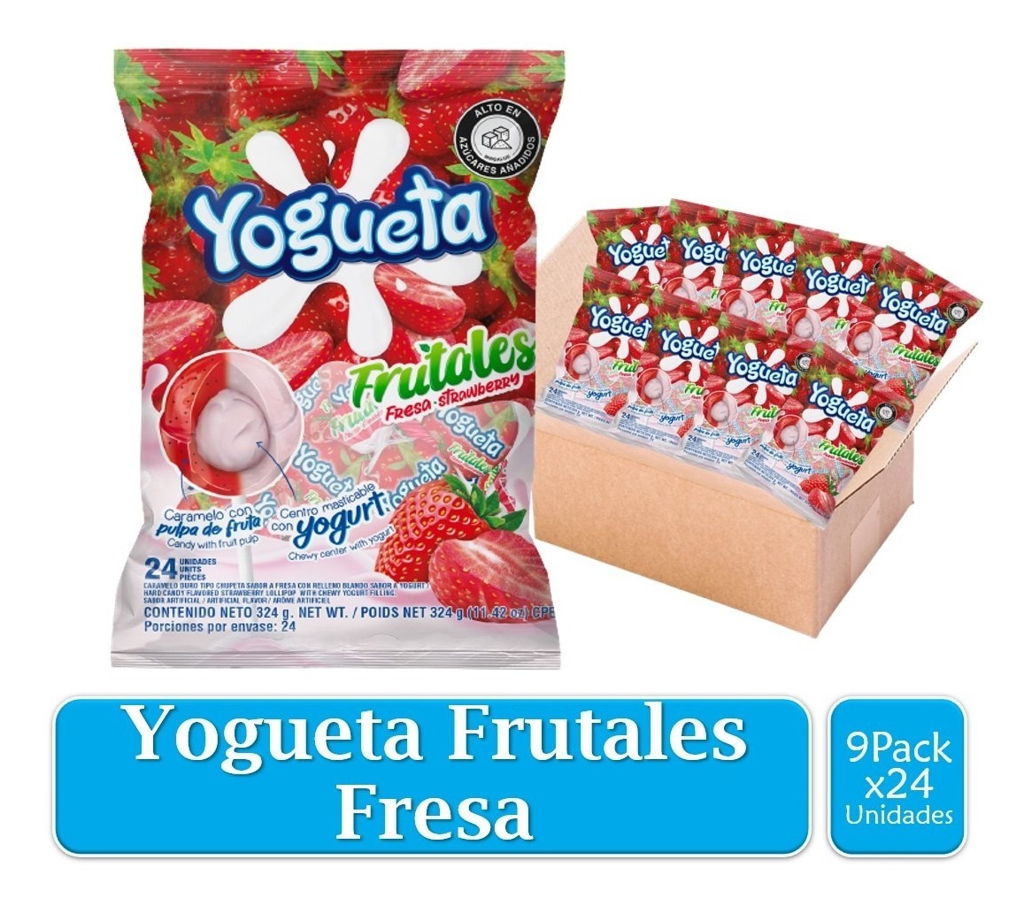 Chupeta Yogueta Frutales Fresa  X 216 Uds