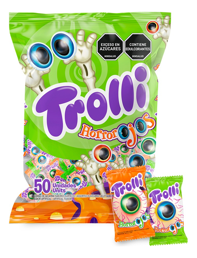 Dulces Gomitas Halloween Trolli Horrorojos Día Del Niño 50U