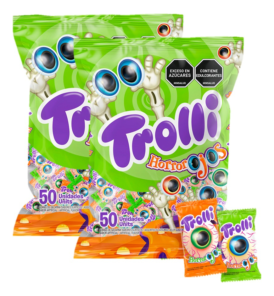 Dulces Gomitas Halloween Trolli Horrorojos Día Del Niño 100U