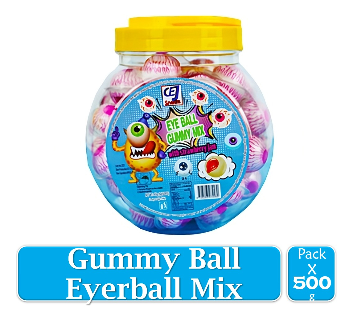 Goma Gummy Ball Eyerball Ojos Mix Con Relleno 500 g X 50 uds