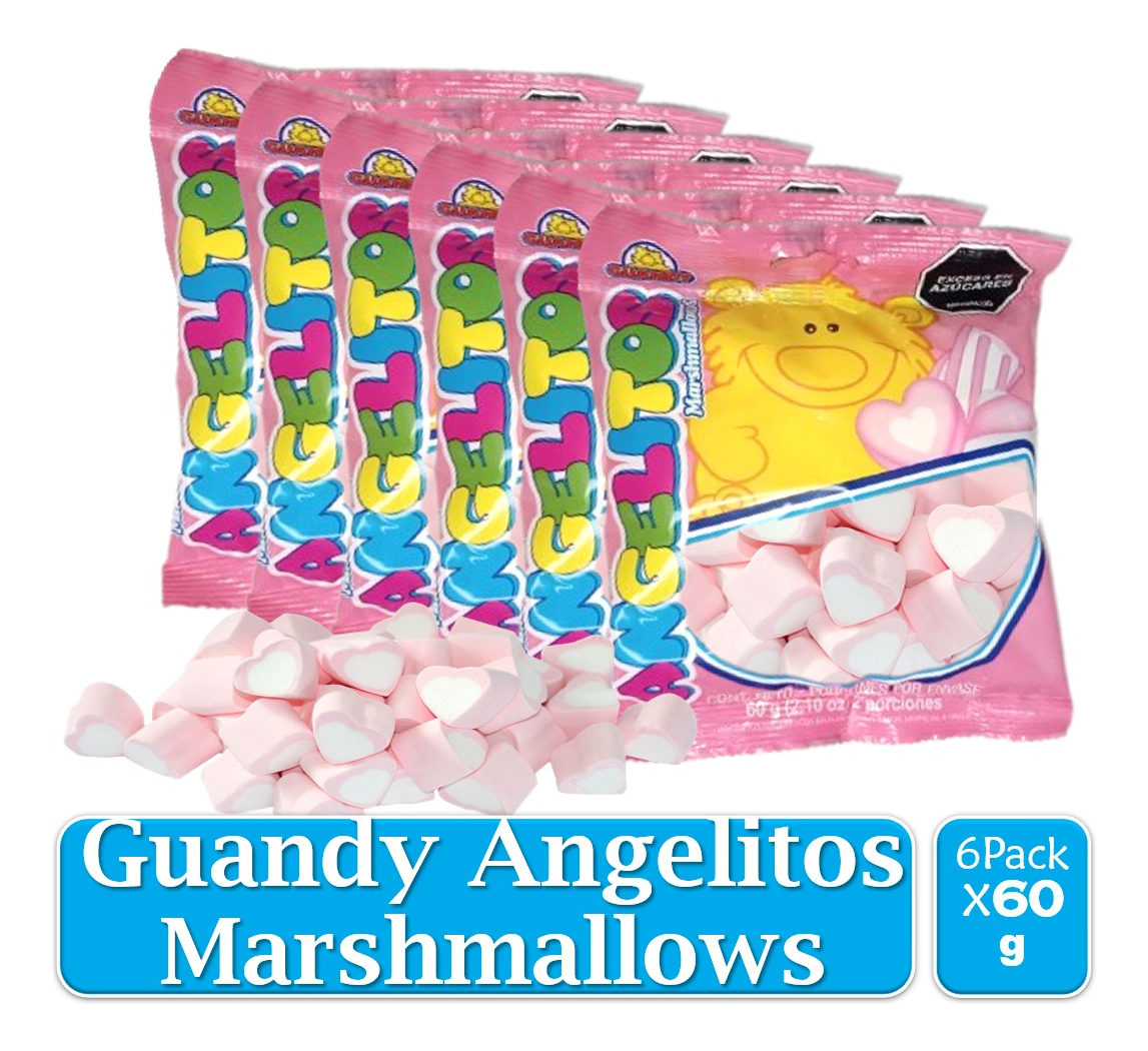 Dulces Masmelos Guandy Angelito Marshmallows Corazones X 6 U