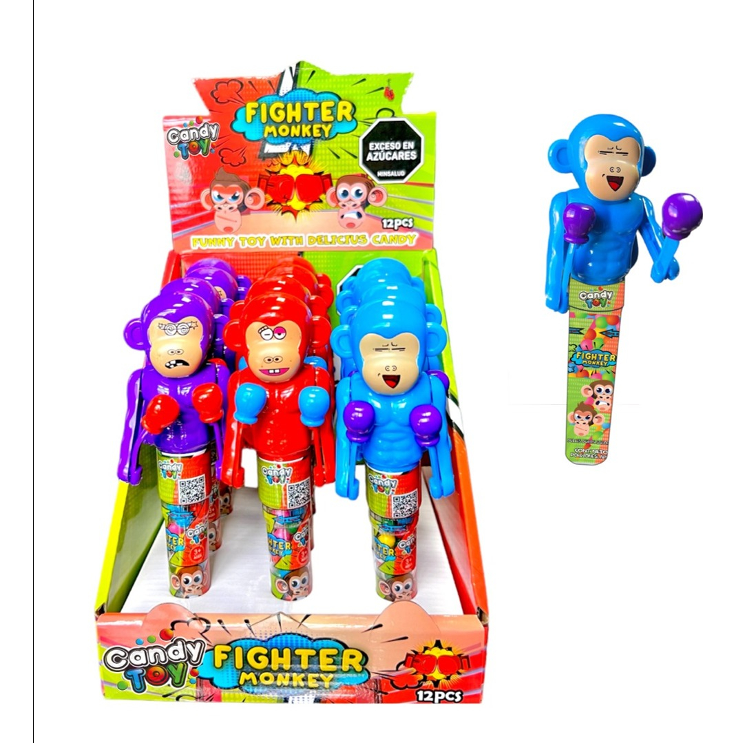 Dulces Juguetes Candy Toy Fighter Monkey Boxing X 12 Uds