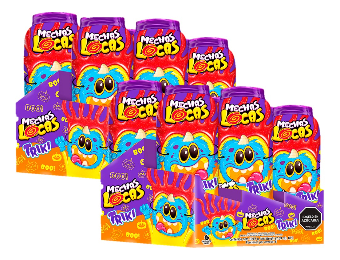 Dulces Día Del Niño Mechas Locas Triki Halloween 2 Pack X 6U