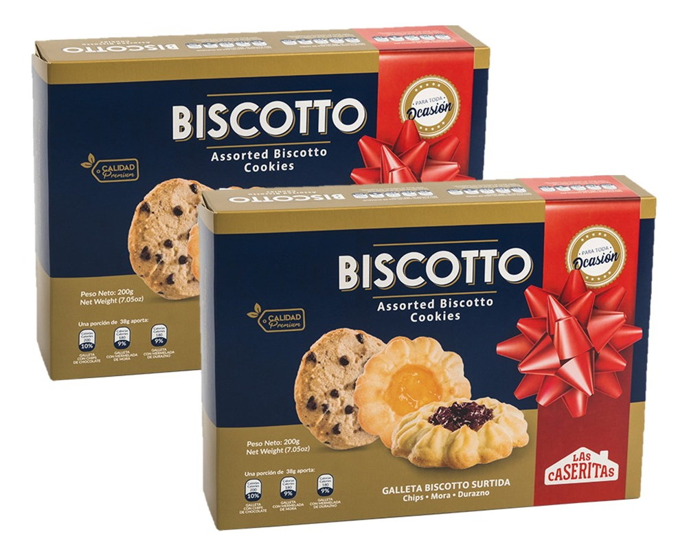 Galletas De Navidad Caseritas Biscotto Surtidas 2 Cajas 200g