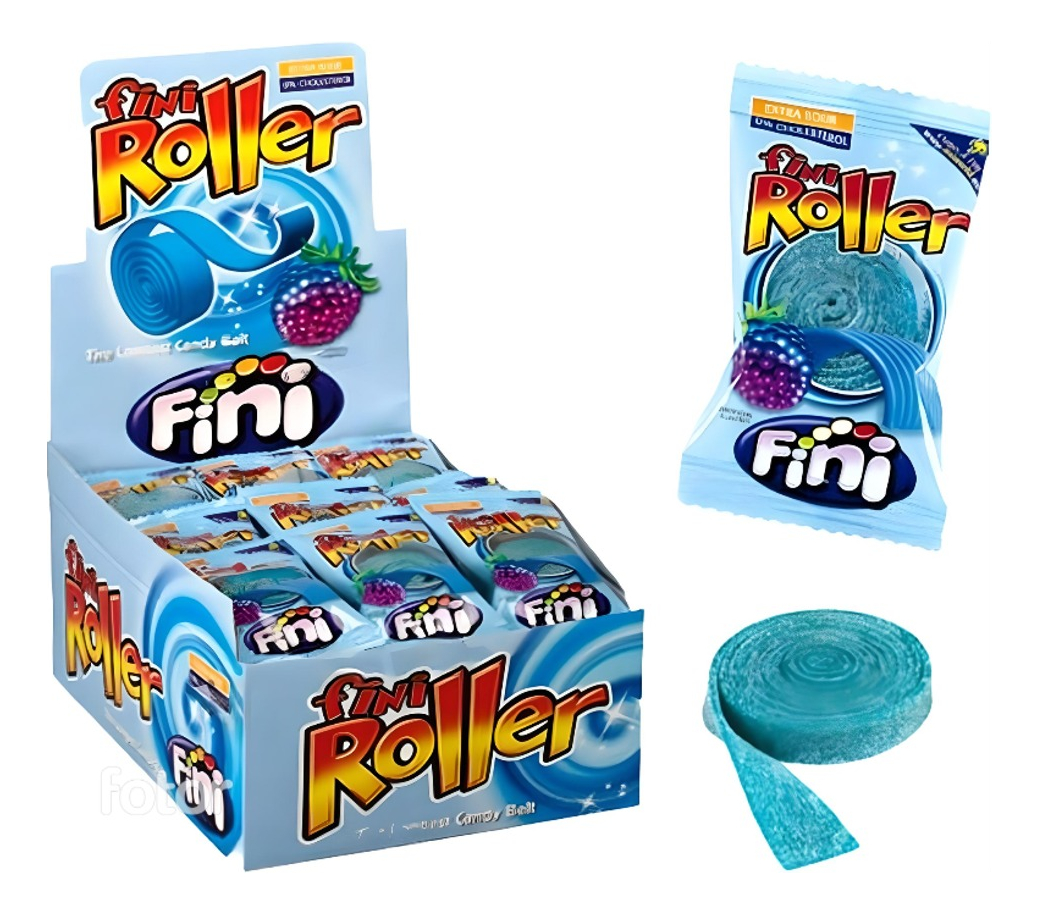 Dulce Goma Cinta Fini Roller Frambuesa Display 800 g X 40 U