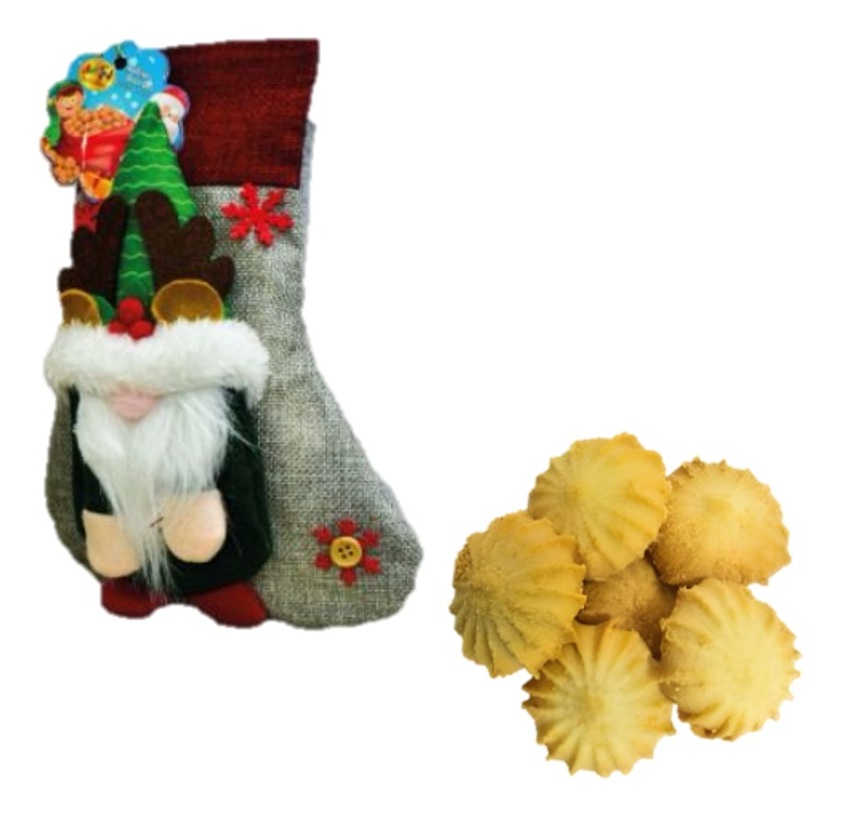 Estuche Regalo Bota Calcetín Con Galletas Navideñas Adro 90g