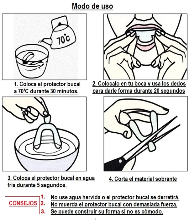 Protector Bucal Anti Bruxismo Retenedor Moldeable X2