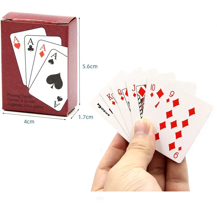 Baraja Mini Poker (trucos De Magia) Cartas Miniatura 54x37mm