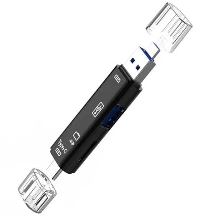 Adaptador Micro Usb Tipo C Micro Sd Computador Otg Tf 5 En 1