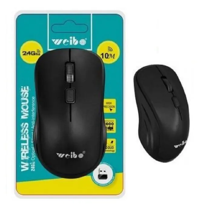 Mouse Weibo Inalambrico Optico 2.4ghz Negro