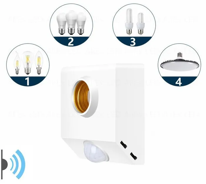 Roseta Sensor De Movimiento Control De Luz Y Tiempo