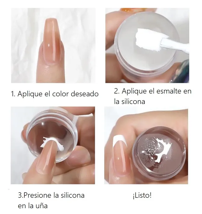 Sello En Silicona Para Manicure Frances