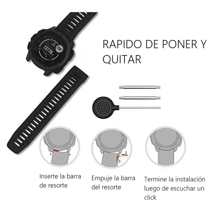 Pulsera Correa En Silicona Para Reloj Garmin Instinct Gris