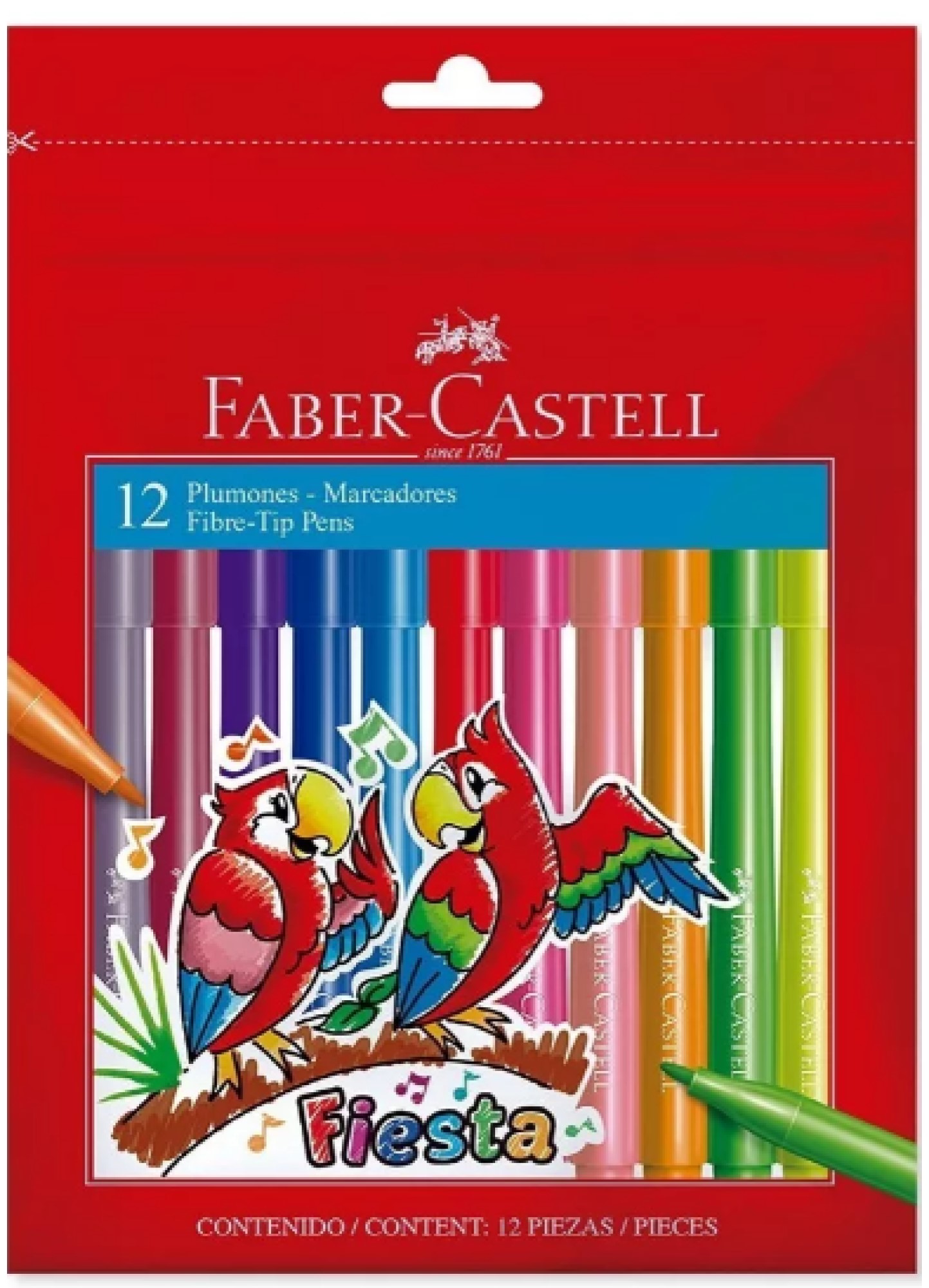 Estuche Plumones Fiesta X 12 Faber Castell