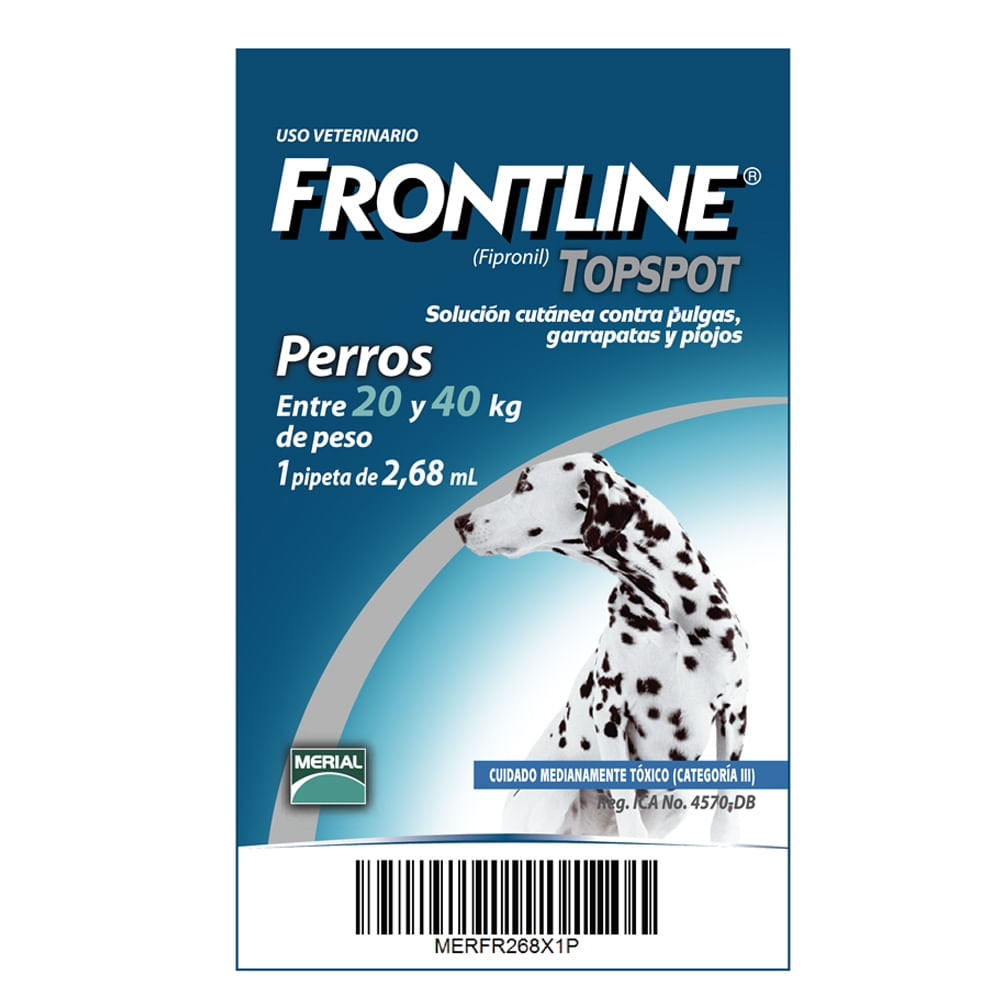 Frontline TS Dog 2.68 ml Antiparasitario Para Perros De 20 a 40 Kg