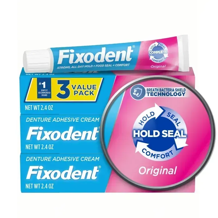 Fixodent Original Crema Adhesiva Para Dentadura x 3 Unidades