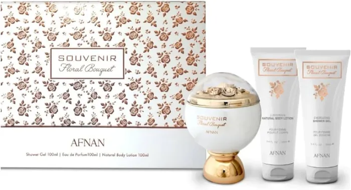 Perfume Afnan Estuche 3 Piezas  Souvenir Floral Bouquet Woman Eau de Parfum 100ml Original 